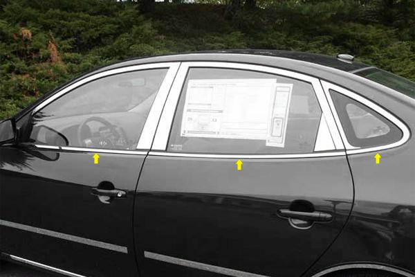 Saa ws11805 11-13 fits kia optima window sills ss car chrome trim 6 pcs 3m tape