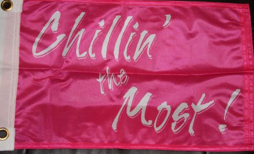 New kid rock flag pink boat  new 12 x18 inch  chill&#039;n real chillin the most