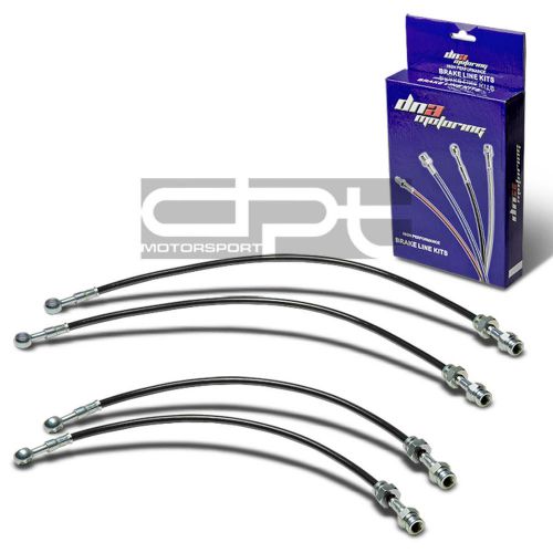 Mazda 626 replacement front/rear stainless hose black pvc coated brake line kit