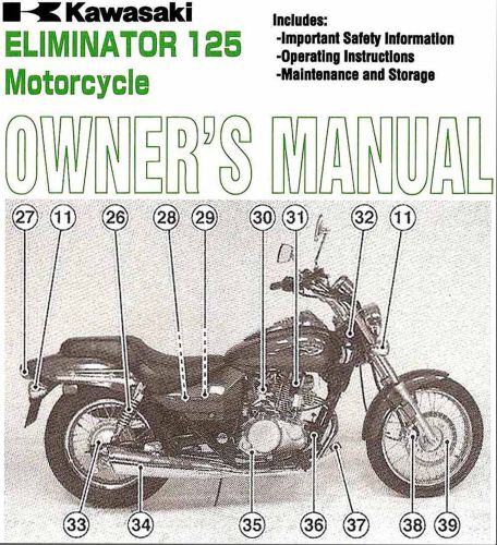 2001 kawasaki eliminator 125 motorcycle owners manual -eliminator 125-bn125a4
