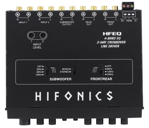 Hifonics hfeq 1/2 din 4-band equalizer with 9-volt line-driver signal processor