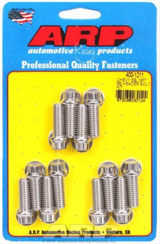 Arp header bolts 12-point 3/8&#034; wrench stainless polished 3/8&#034;-16 1.000&#034; 400-1211