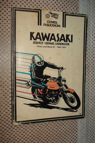 1967-1971 kawasaki twins &amp; mach iii motorcycle service manual shop book repair