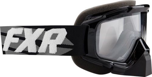 Fxr mission snowmobile ski snowboard goggles - black with clear lens-new