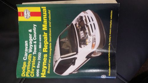 Haynes repair manual dodge caravan plymouth voyager chrysler town count1996-2002