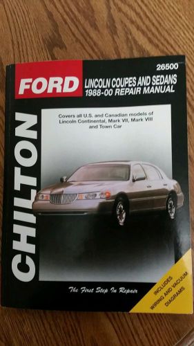 Chilton repair manual -lincoln coupes &amp; sedans 1988-2000