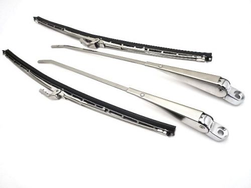 Alfa romeo spider 1970-1993 lhd stainless steel wiper arms + blades complete set