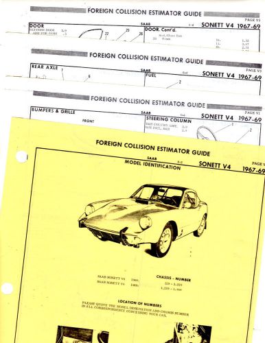 1967 1968 1969 saab sonett v4 67 68 69 body part frame original crash sheets mf