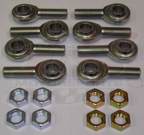 5/8&#034; fk rod ends / heims with jam nuts- late model &amp; modified- pack of 8 total