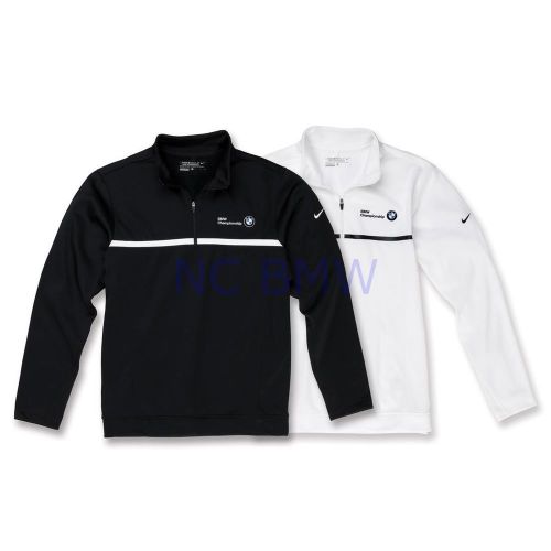 Bmw genuine nike 1/2 zip sweater therma-fit fleece pullover men white s small