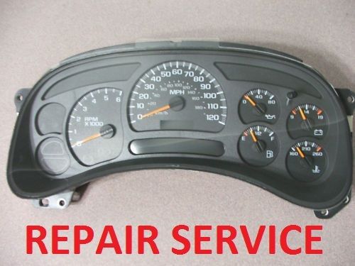 2003 2004 2005 2006 gmc sierra yukon denali instrument gauge cluster repair fix