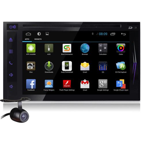2 core android4.4 7&#034; double din 3g wifi car dvd player gps radio stereo+camera