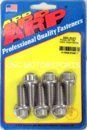 Arp motor mount bolt kit 490-3101 pontiac all v8 stainless 300 12 point head