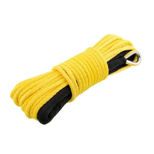 Sedeta 50&#039;x1/4&#034; strong durable dyneema synthetic winch rope 6000lbs yellow fa...