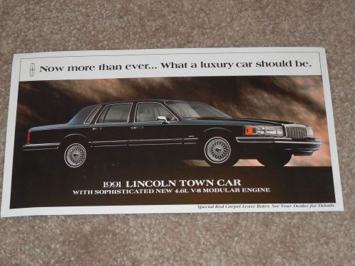 1991 lincoln continental dealer sales-showroom brochure mark vii, town car