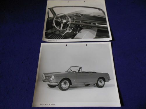 Original fiat 1600s cabriolet oversized press photos (2) 11&#034; by 9 1/2&#034;