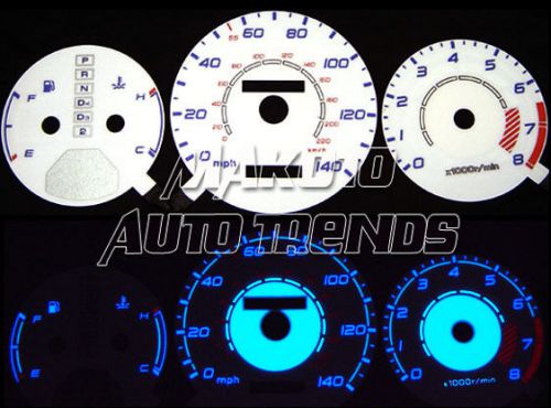 140mph indiglo euro reverse glow white face gauge dash for 86-87 acura lengend