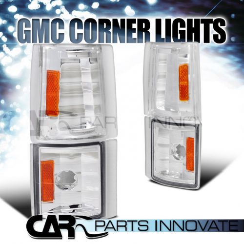 1994-1998 gmc c10 c/k sierra clear corner turn signal lights+amber
