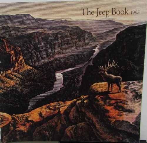 1995 jeep book wrangler cherokee &amp; grand cherokee color sales brochure cat xl