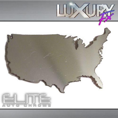 Stainless steel united states outline emblem - luxfx1748