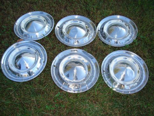 Lot of 6 vintage chevrolet hubcaps 1955 ? nomad chevy bel air wheel covers