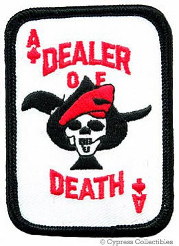 Dealer of death iron-on biker patch skull ace card evil embroidered applique