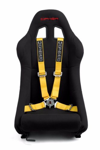 Cipher racing yellow 4 point 2 inch. camlock quick release racing harness - pair