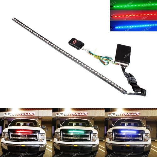 24&#034; 7-color rgb led knight rider strip light fit under hood behind grille