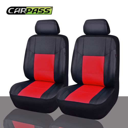 Car pass skyline pu leather 2 front car seat covers - universal fit for cars