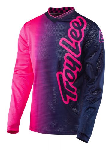Troy lee designs 2017 gp air youth jersey 50/50 flo pink/navy 30612903*