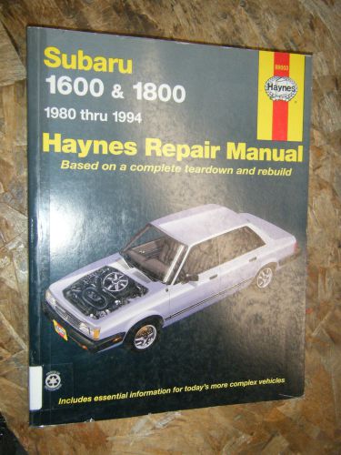 1980-1994 subaru 1600 1800 haynes repair manual workshop 81 82 83 84 85 86 87 88