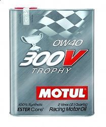 Motul 300v trophy 0w-40 synthetic racing motor oil - 2 liter can - 103127 - new