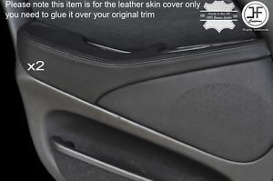 Black stitch 2x rear door armrest leather covers fits jaguar s type 1999-2007