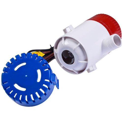 12v 2.0a 500 gph electric bilge pump marine boat yacht submersible 3/4&#034; hose