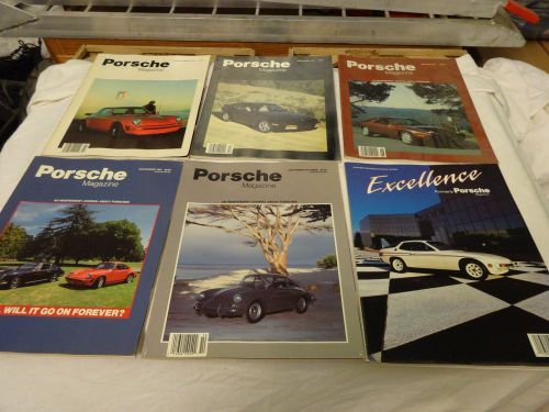 6 issues 1987 of porsche (5) &amp; excellence (1) magazine +premier issue pamplet