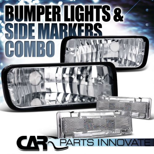 85-92 chevy camaro chrome clear bumper lights+side marker lights