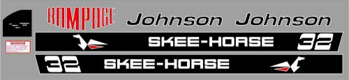 71 johnson rampage skee horse vintage snowmobile decal sticker set