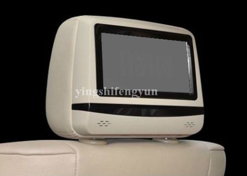 2x7&#034; car headrest dvd player touch monitor with pillow ir game sd/usb grey black