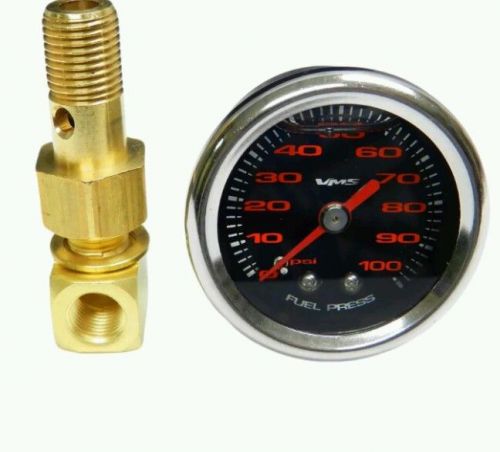 Vms fuel pressure gauge in liquid honda civic acura integra 1.5&#034; 100psi 1/8 npt