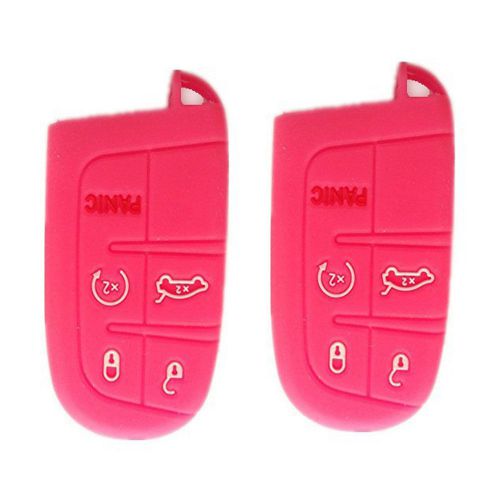 2pcs red silicone key case cover for dodge charger jeep grand cheroke chrysler