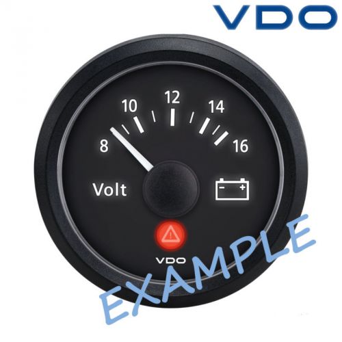 Vdo viewline voltmeter marine boat gauge 52mm 2&#034; 12v black a2c60100178