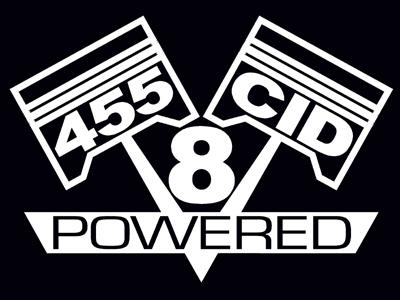2 v8 455 cid engine piston decal set sticker emblems olds
