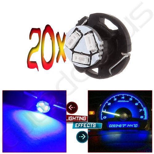 20x 3014 3smd led blue t5 /t4.7 neo wedge cluster climate control light bulb 12v
