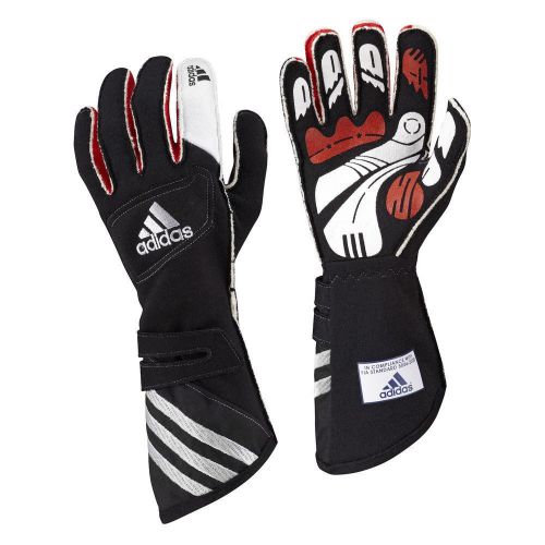 Adidas adistar nomex racing driving gloves - fia certified - black/red - small