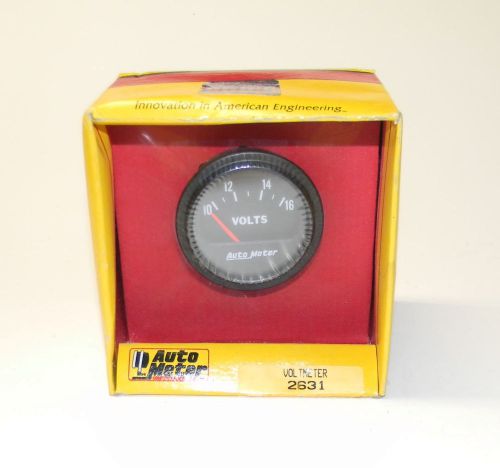 Autometer z electrical voltmeter gauge 2 1/16&#034; diameter black face p/n 2631 new