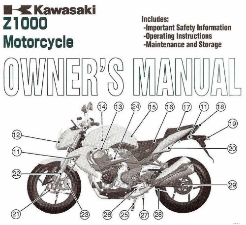 2008 kawasaki z1000 motorcycle owners manual -z 1000-kawasaki-zr1000b