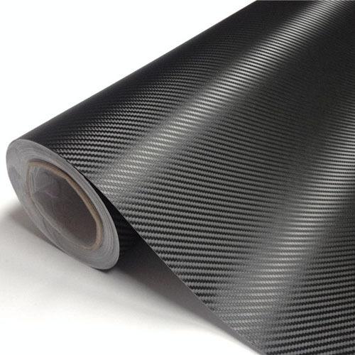 Black carbon fiber 3d vinyl film car wrap free bubble sheet sticker roll 24"x60"