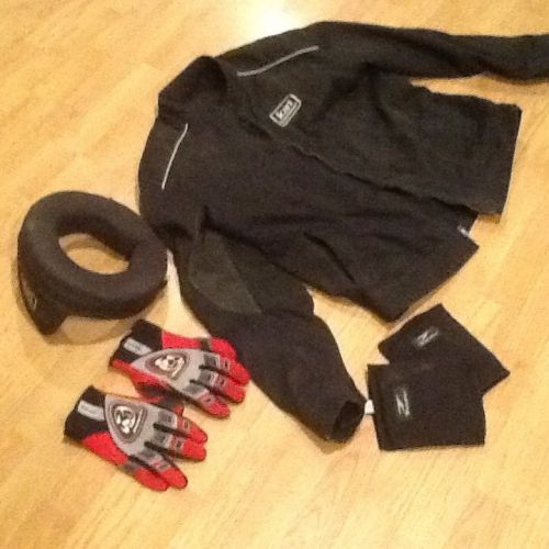 Racing kart jacket neck brace gloves pads