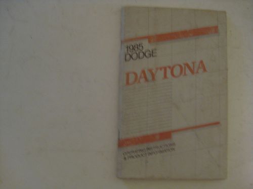 Vintage 1985 dodge daytona automobile owner manual
