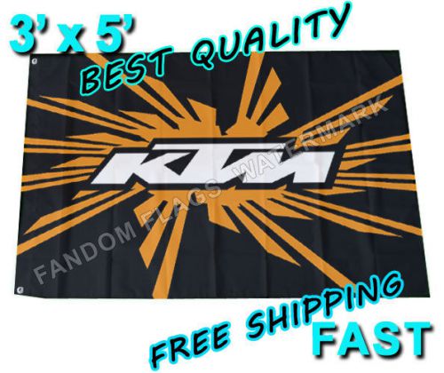 Ktm racing flag - new 3&#039; x 5&#039; banner - 250 exc-f freeride 690 duke 300 exc 50 sx